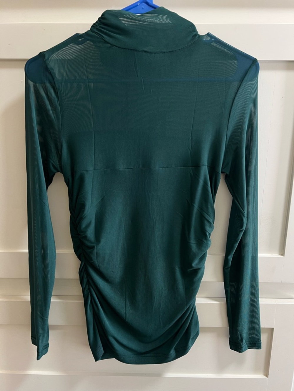 Women's Dark Green Long-Sleeve Mock Neck Top/Dress